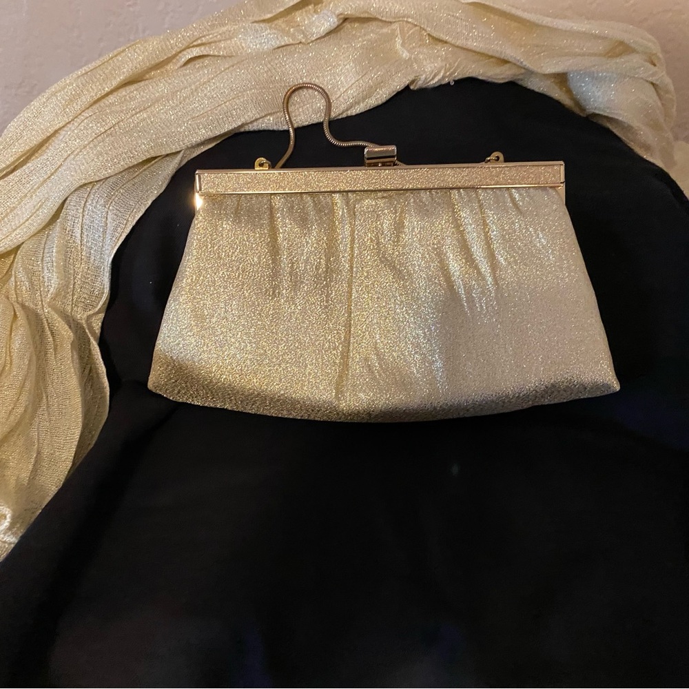 Gold cloth clutch